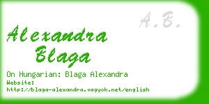 alexandra blaga business card